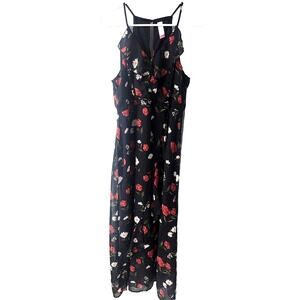 No Boundaries Black Floral Maxi Sun Dress - Juniors XL (15/17)